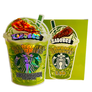 3.5g Mylar Bag with Window Box - Zabores Caramel Cookies (25 Bags+25Boxes)